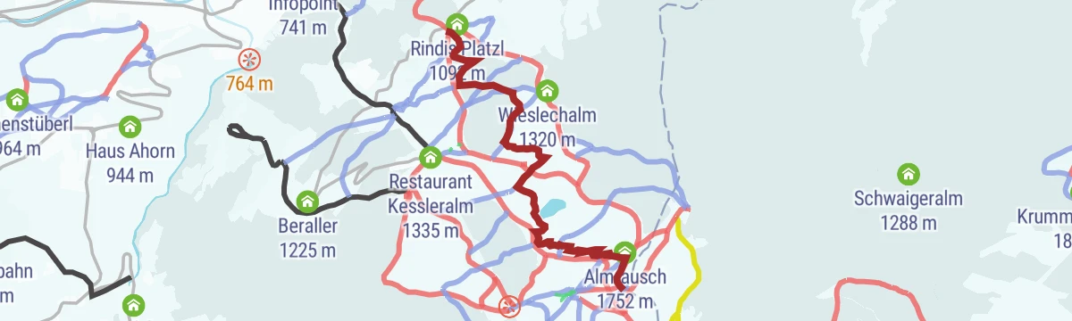 Route map: Skitour Planai-Fastenberg